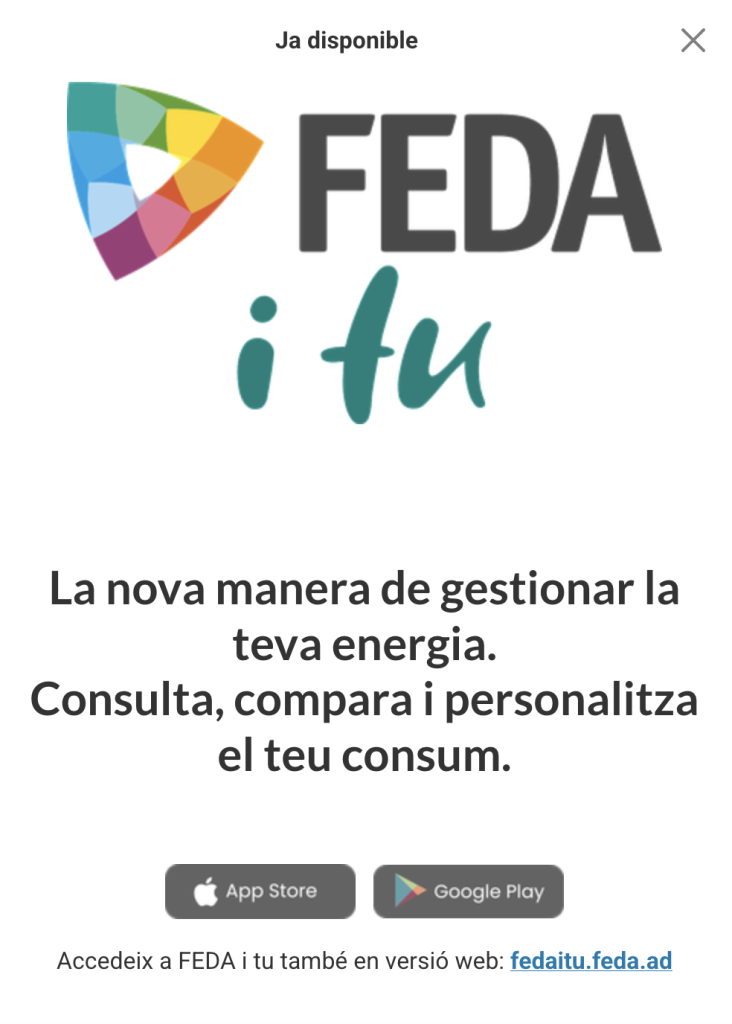 L'app es pot descarregar tant per androic com per ios / FEDA