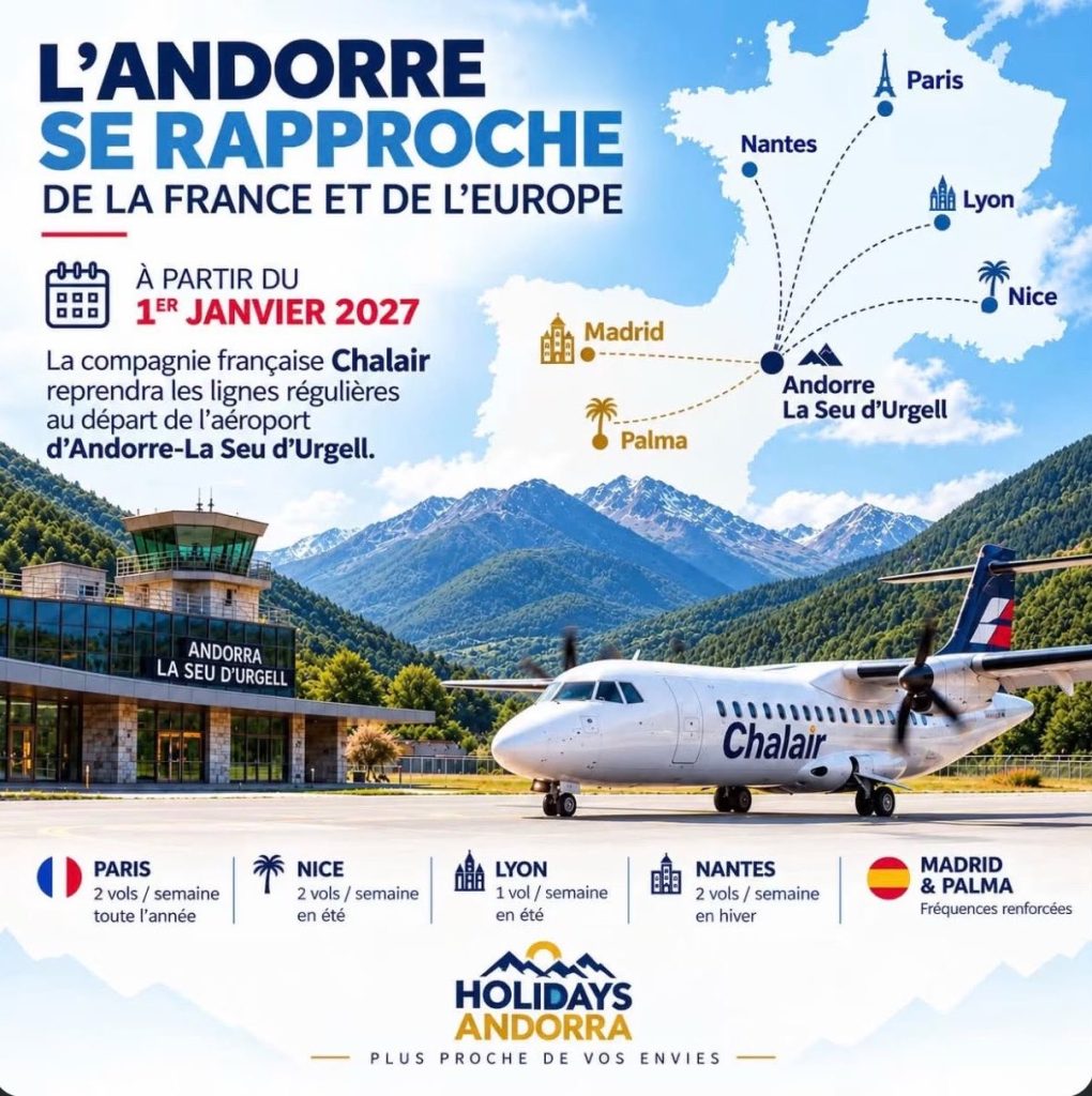 L'anunci dels vols a Andorra amb Palma situat a prop de Madrid / X