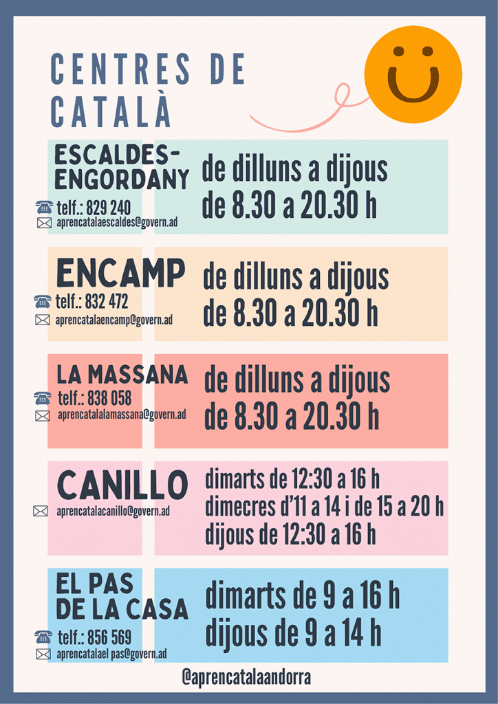 Horaris dels centres / Govern